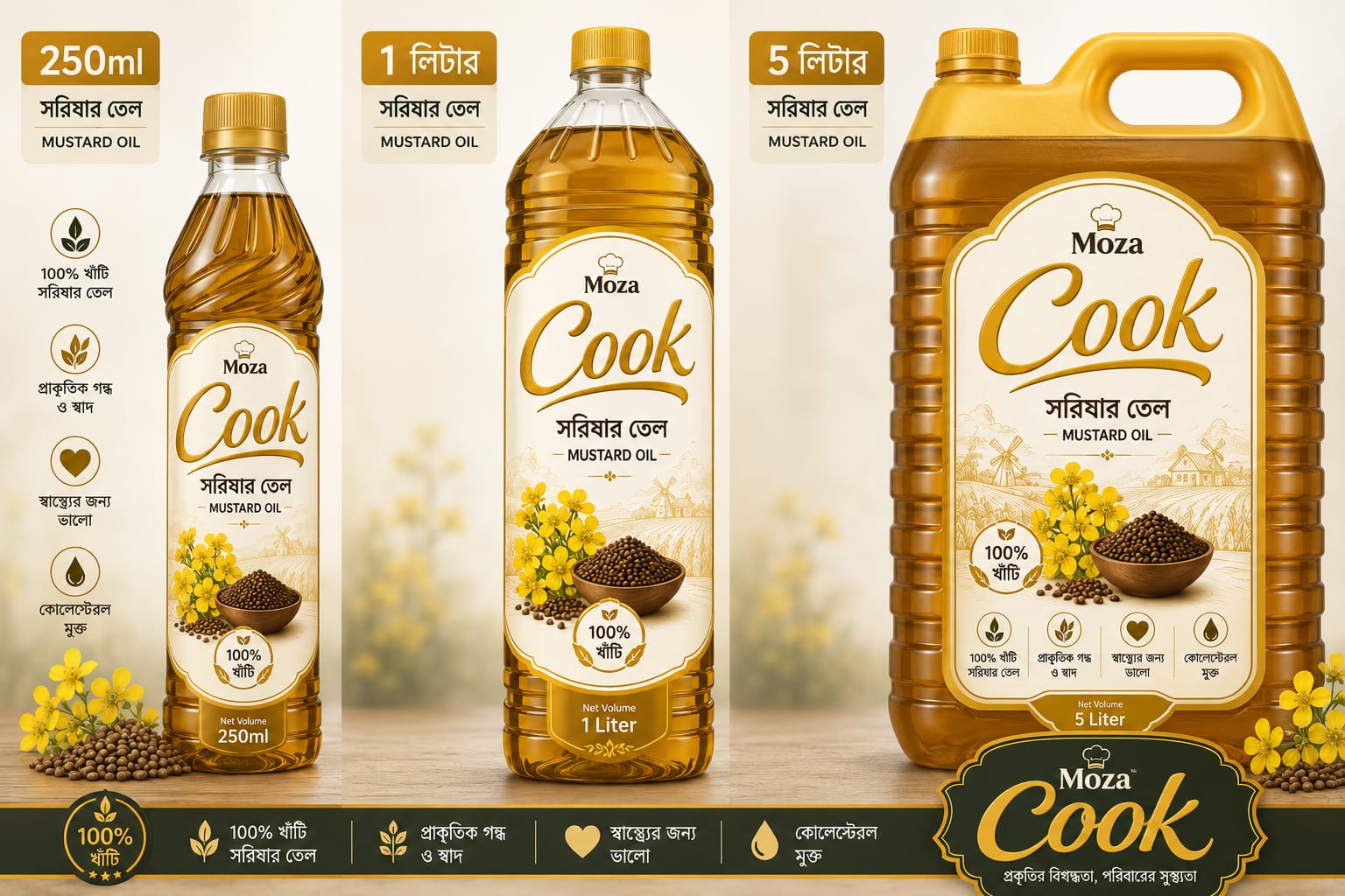 Mustard Oil 500ML, 1LTR, 5LTR
